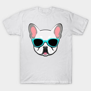 White French Bulldog in Blue Shades Frenchie T-Shirt